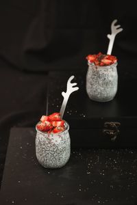 Close-up of ice cream on table