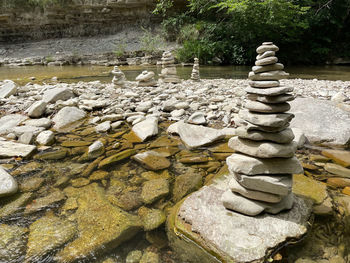 Stack of stones in river