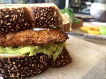 Close-up of bread on table