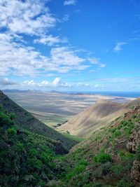 Scenic view of landscape against cloudy sky