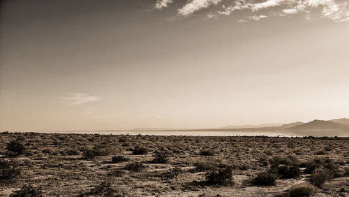 Scenic view of land against sky