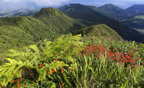 Scenic view of mountains against sky