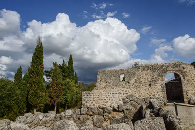 Panoramic view of old building against sky