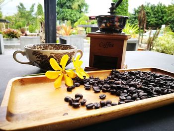 Close-up of food on table