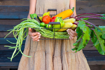 Eco-friendly concept with vegetables. fresh raw cauliflower, green beans, zucchini, corn, beets. 