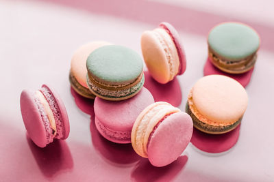 Close-up of macaroons on table