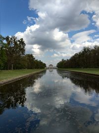 View of lake against cloudy sky