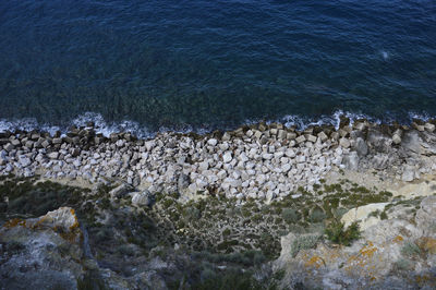 High angle view of coastline