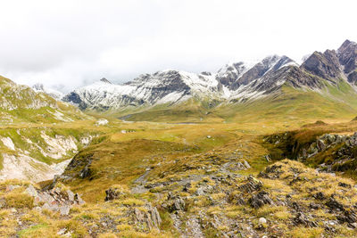 Scenic view of mountains against sky