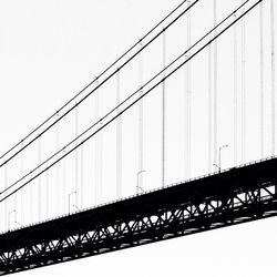 Low angle view of suspension bridge