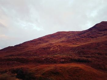 View of mountain against cloudy sky