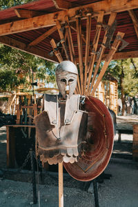 Sculpture of people sitting on chair