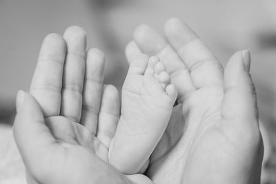 Close-up of baby hands