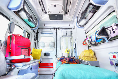 Interior shot of an ambulance