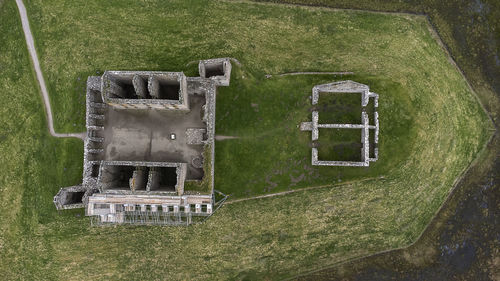 An aerial view of the historic ruthven barracks near badenoch in the scottish highlands, uk