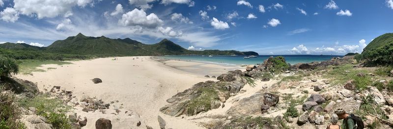 Panoramic view of beach against sky