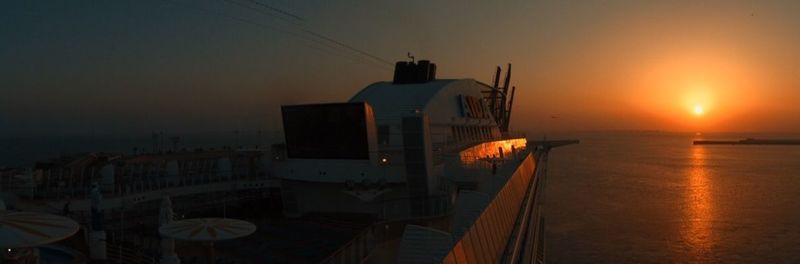 Scenic view of sea during sunset