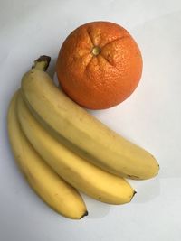 High angle view of orange fruit on white background