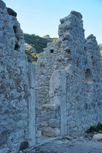 Low angle view of old building against sky