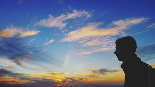 Low angle view of sky at sunset