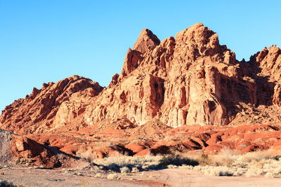 Scenic view of mountains against clear sky