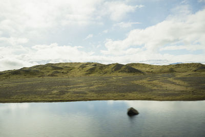 Iceland landscape motion blur shot from a car