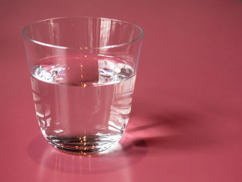 Close-up of glass of water on table