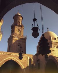 Low angle view bell tower against sky