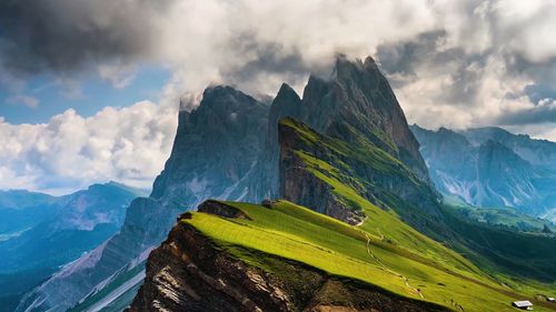 Panoramic view of mountains against sky