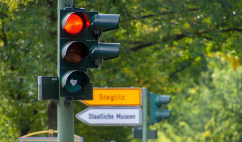 Close-up of road signal