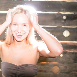 Portrait of smiling young woman