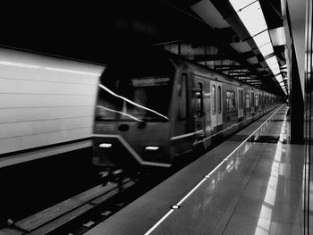 Train at railroad station platform