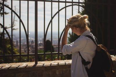 Rear view of woman