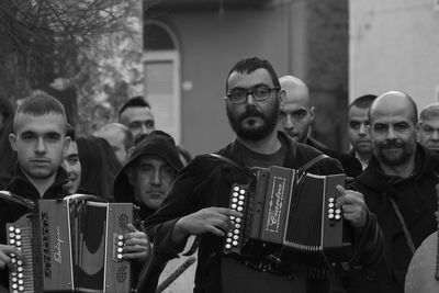 Portrait of people at music concert