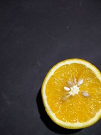 High angle view of orange slices