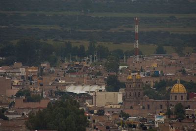 High angle shot of cityscape