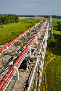 High angle view of railroad track