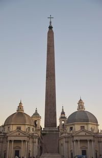 Low angle view of historic building against clear sky