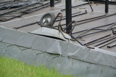 Wheelbarrow at construction site