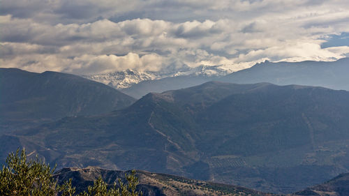 Scenic view of mountains against sky