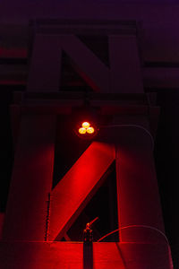 Low angle view of illuminated lantern