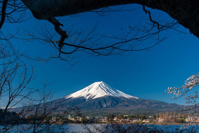 View of snowcapped mountain against sky