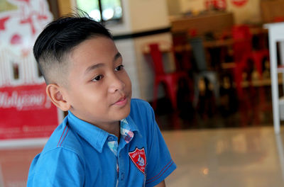 Close-up of cute boy at school