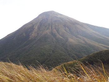 Scenic view of mountains against clear sky