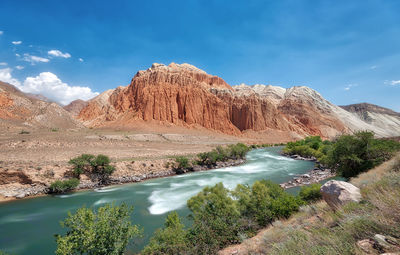 Scenic view of rock formations against sky