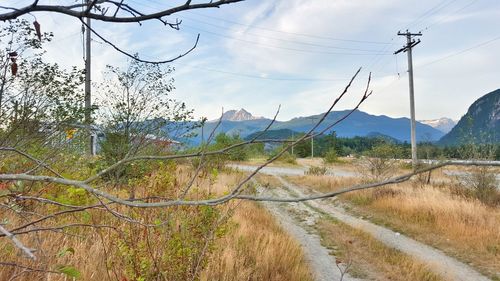 Scenic view of mountains against sky