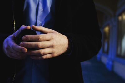 Close-up of man hand