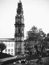 View of clock tower against clear sky