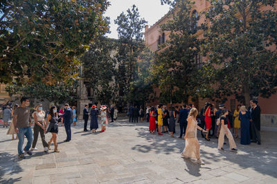 People walking on street