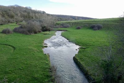 Scenic view of land against sky